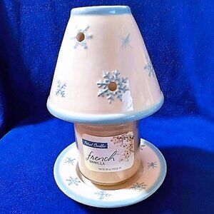 Chelsea Home Imports Christmas Snowflake Candle Shade with Matching Plate NWT